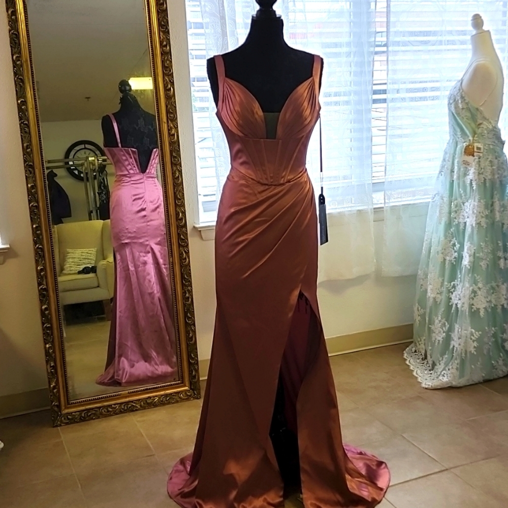 Mauve Corset Satin Dress size Large